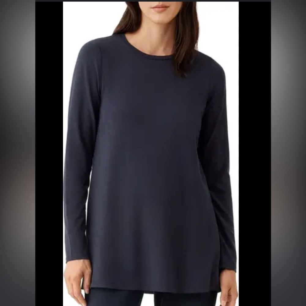 Eileen Fisher Crewneck long sleeve navy sweater